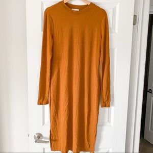 Cinnamon colour bodycon midi dress